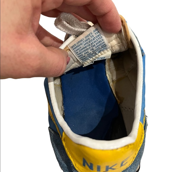 RARE! MENS Vintage Nike Waffle Trainer 1981 Blue &Yel Athletic Running Sneaker 9 - Picture 11 of 15